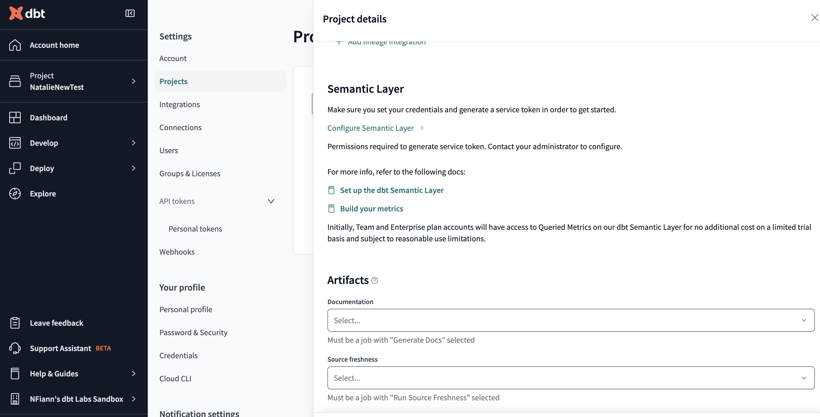 Configuring project documentation